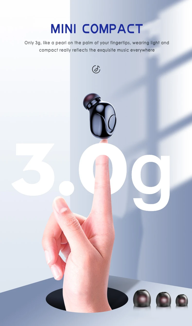 Беспроводная bluetooth-гарнитура 5 0 светодиодный дисплей ультра-маленькие наушники в
