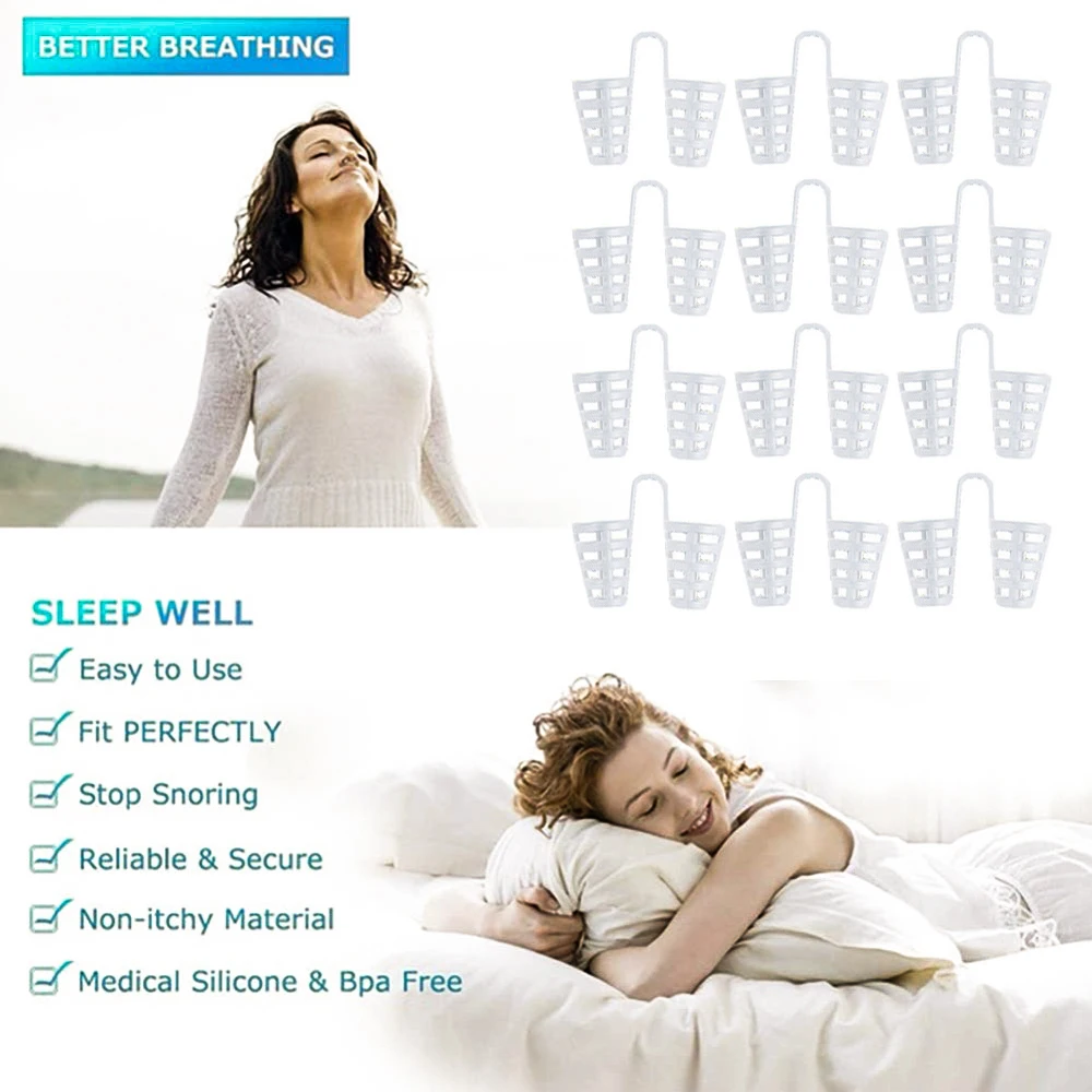 12 шт. новое мягкое Силиконовое устройство для остановки храпа против ночного сна