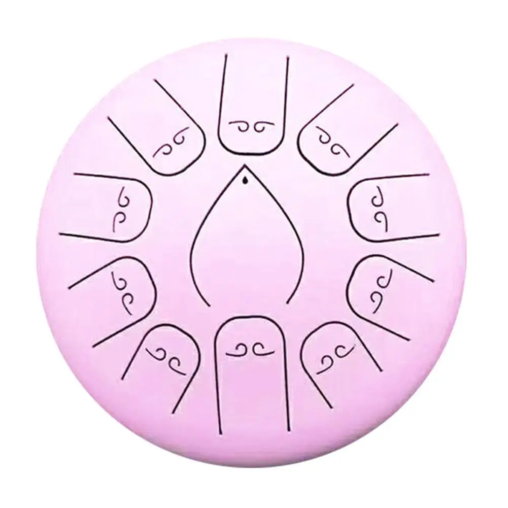 12 дюймов 11 нот D Основной стальной язык барабан Handpan ручной барабан с барабанчиками с пальчиковыми кроватками Йога Медитация Zazen Релакс