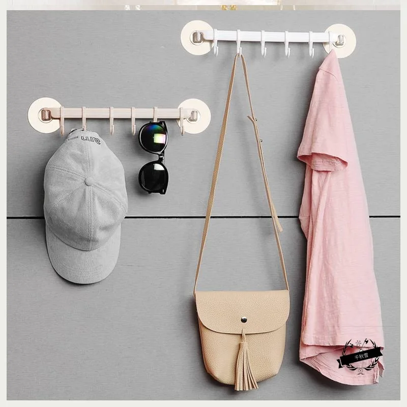 

Punch-free kitchen cabinet hook racks, easy installation of bathroom clothes hooks, row hook storage racks,toilet storage racks