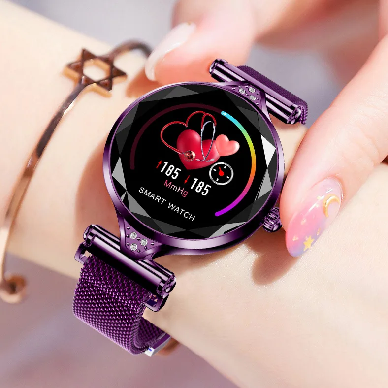 

womenH1 Female Color Screen Bluetooth Wristband Heart Rate Blood Pressure Sports Step Count Calls Short Interest Remind