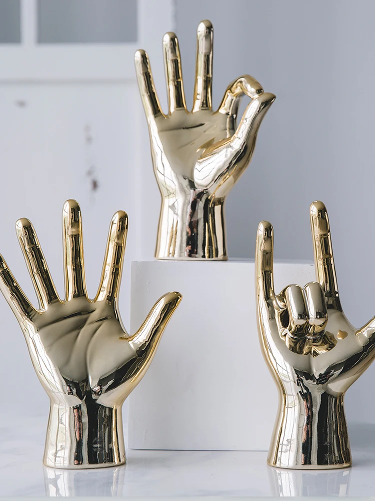 Позолоченный палец светильник класса люкс Стиль пространство художественные