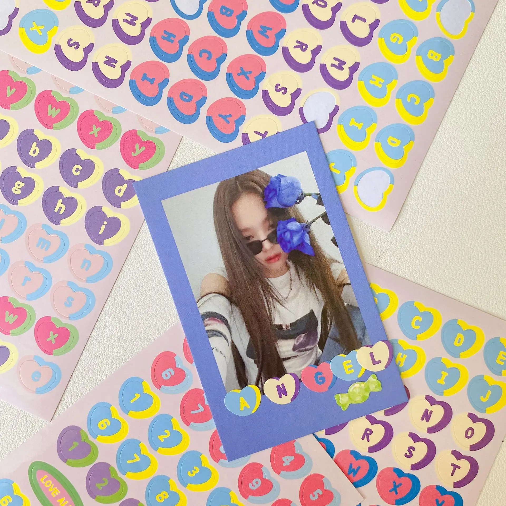 

Корейские винтажные наклейки в стиле ретро с разноцветными буквами и цифрами, наклейки для скрапбукинга, наклейки «сделай сам», украшение