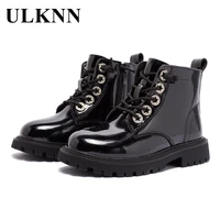 rubber boots for children martin boots boys black leather boots kids winter shoes autumn anti slip warm ankle waterproof new