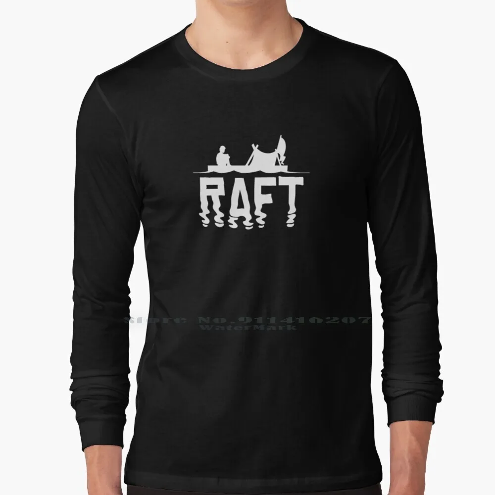 Raft White Logo T Shirt 100% Pure Cotton Raft Game Logo Gamer Gaming Nerd Dance Play Water Computer Funny Geek River Backpack