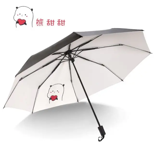 

New ins cartoon umbrella folding dual purpose sunshade anti ultraviolet sun umbrella boys and girls creative simple
