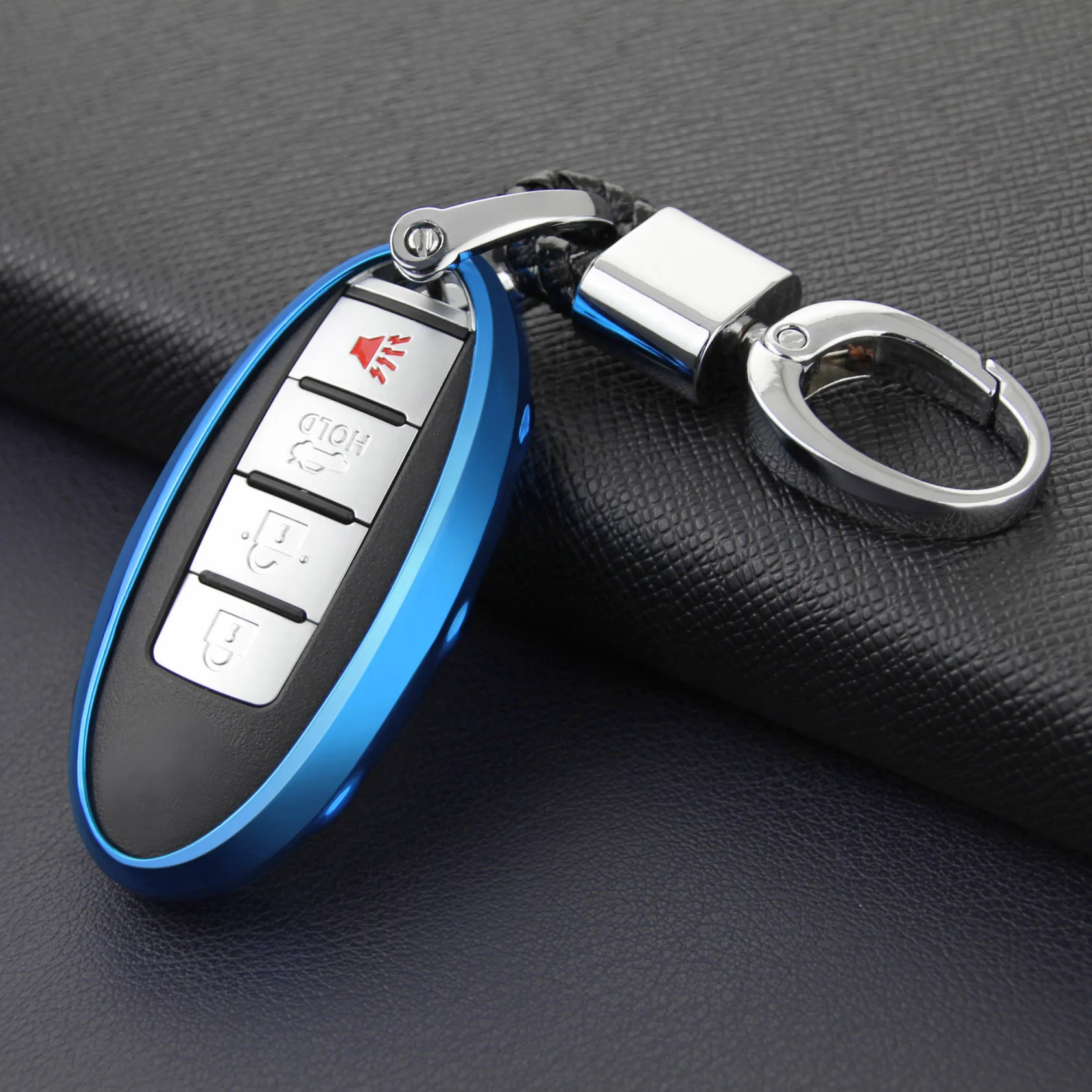 

Car Key Case Chain For Nissan Qashqai X-Trail Rogue Sport Teana Sylphy Infiniti Q50 Q60 Q70 QX50 QX60 Ring Fob Cover Accessories