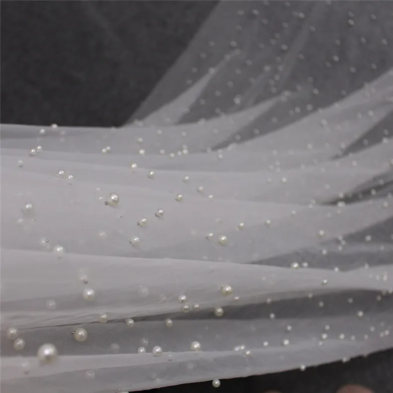 Beautiful Pearls One Layer 4M Bridal Veil Cathedral 4 Meters Wedding with White/Champagne | Свадьбы и торжества