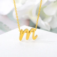 stainless steel initial letter necklaces for women alphabet choker pendant necklace chain jewelry gift collier bijoux