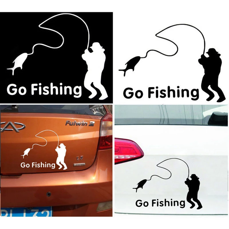 Тела переводная Наклейка для окна Go автомобильный стикер с рыбалкой Cadillac