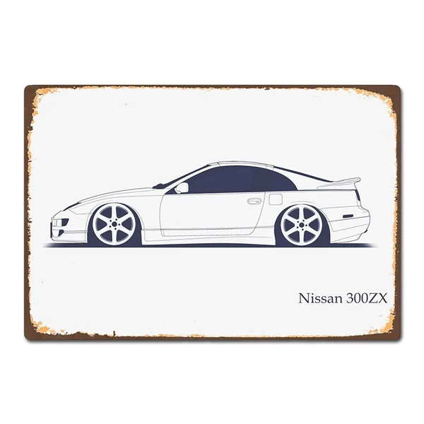

Винтажный Ретро Nissan 300ZX металлический жестяной знак, металлический декор, металлический знак, идеальный настенный Декор для дома/комнаты/ба...