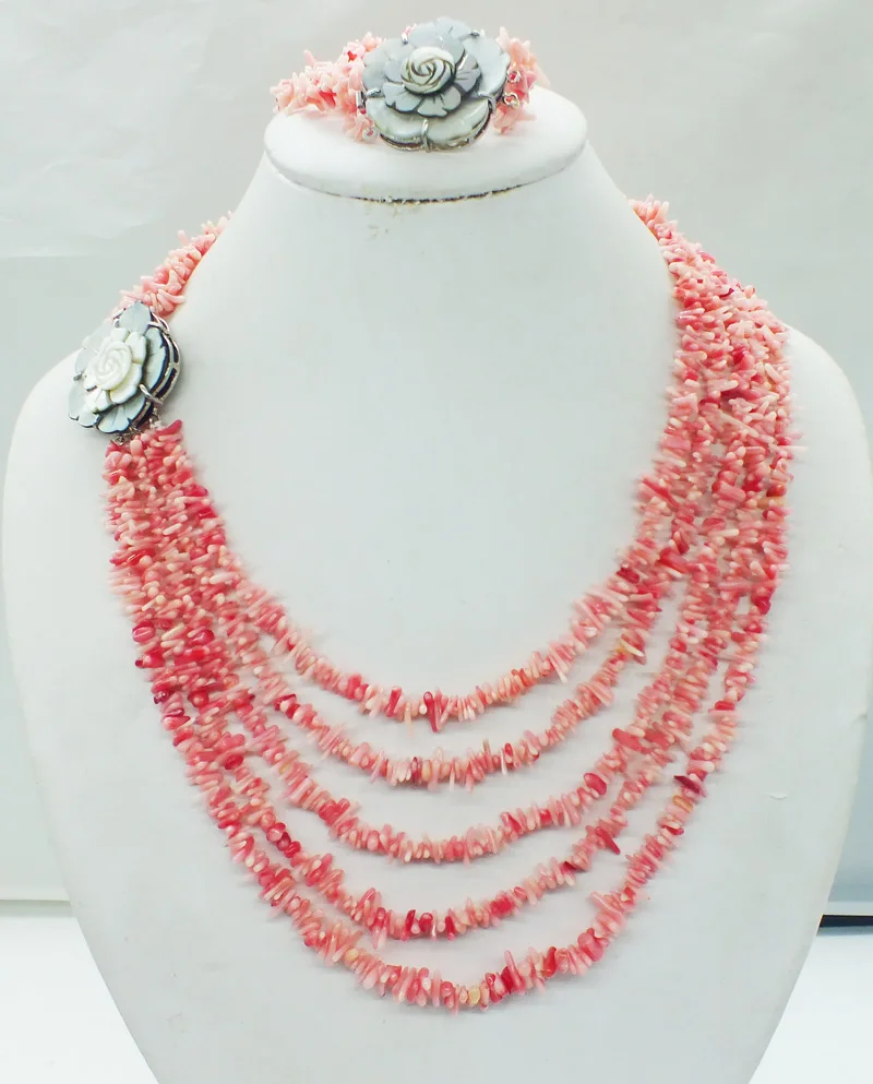 Классическое Свадебное коралловое ожерелье 5th floor Pink red color нигерийская невеста.