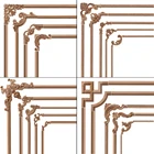 Декоративная деревянная аппликация, резная волнистая Цветочная наклейка, искусственная рукоделие, Неокрашенная дубовая деревянная угловая аппликация