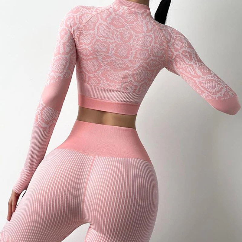 

Seamless Yoga Suit women Crop Top Workout leggings Leopard Print Training Suit Fitness Gym Clothes Tracksuit Sportswear