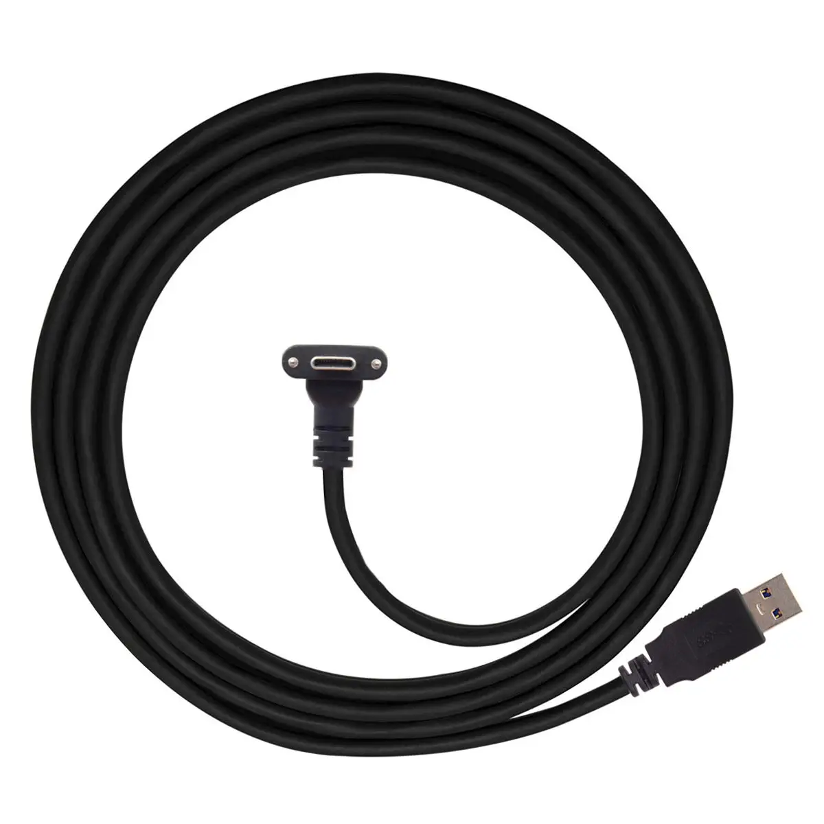 

Chenyang Type-C USB 3.1 Dual Screw Locking to Standard USB3.0 Data Cable Up Angled 90 Degree Fit for Oculus Link VR