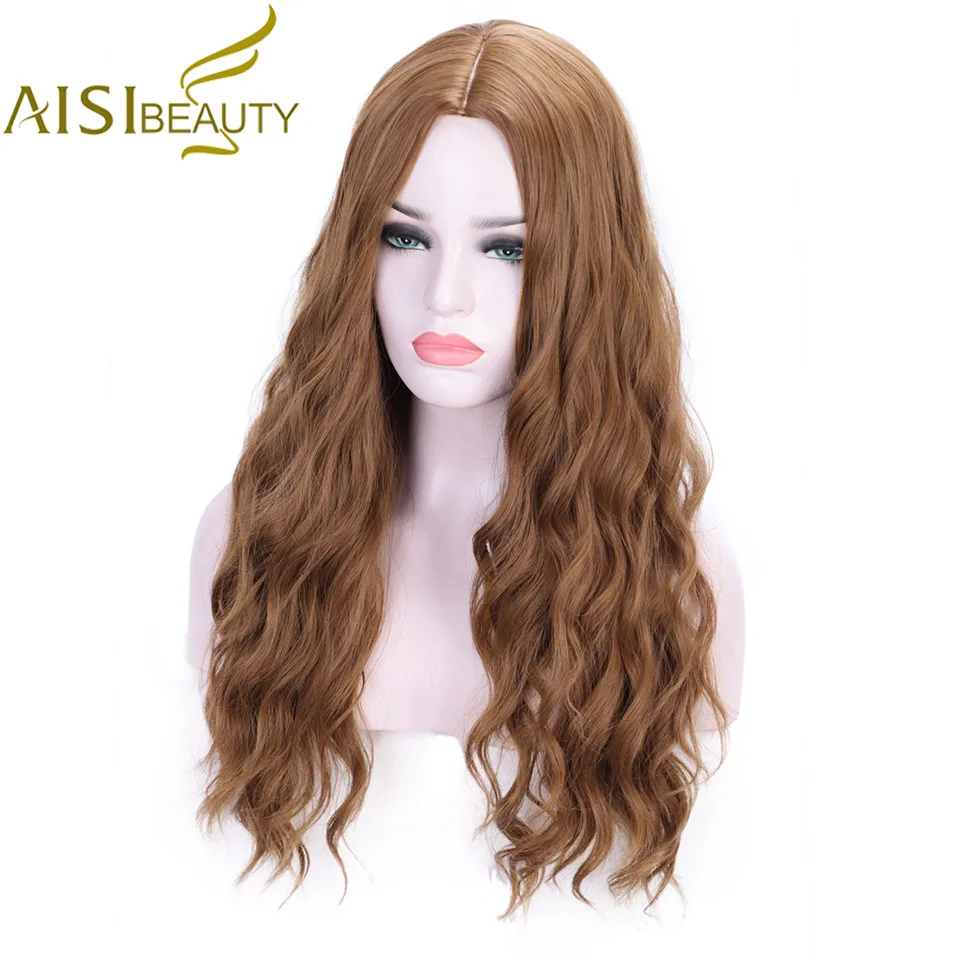 AISI BEAUTY Синтетические длинные завитые парики для женщин коричневый серый черный термостойкий натуральный косплей милый Лолита