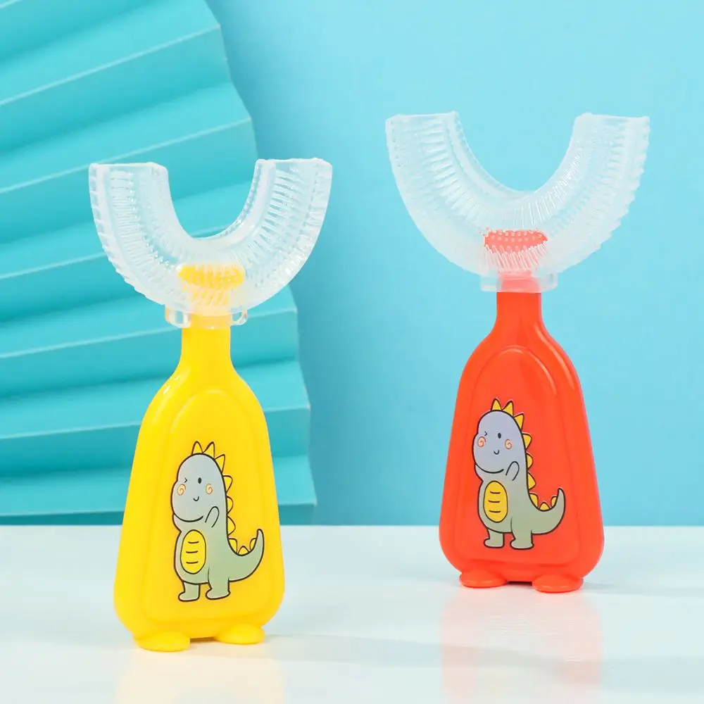 1 Pc Manual Children's U-shaped Toothbrush Silicone Baby Oral Cleaning All Dinosaur Pattern |
