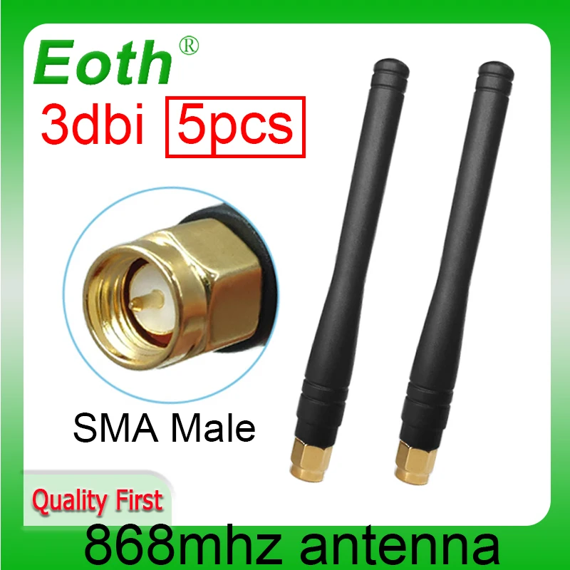 EOTH 5pcs 868mhz antenna 3dbi sma male 915mhz lora antene pbx iot module lorawan signal receiver antena high gain