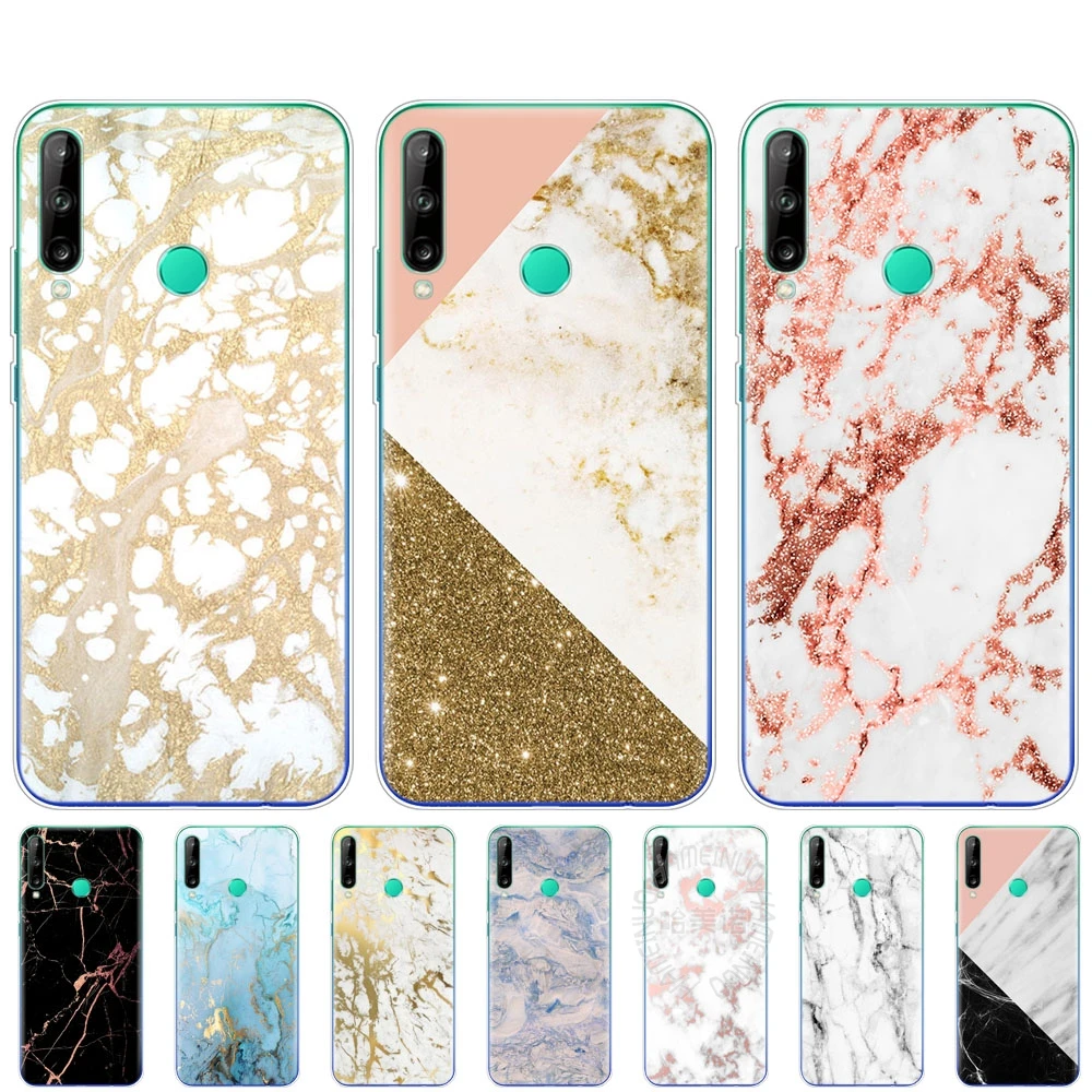Силиконовый чехол для телефона huawei p40 lite E pro Y7P Y6S Y9S NOVA 5T с золотым мраморным