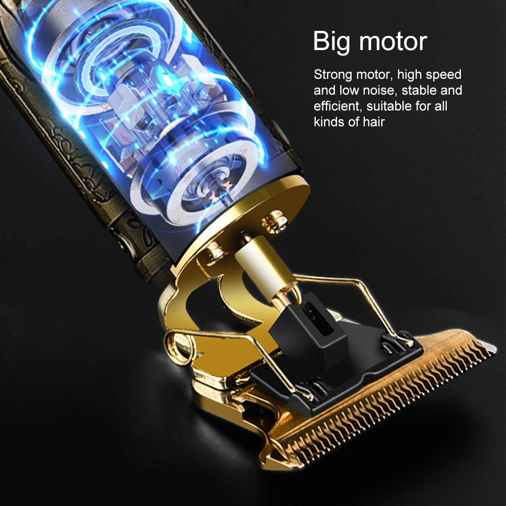 

Professional Mens USB Rechargeable Cordless Hair Clippers Electric T-Blade Haircut Outliner Grooming Trimmer Clippers Barber