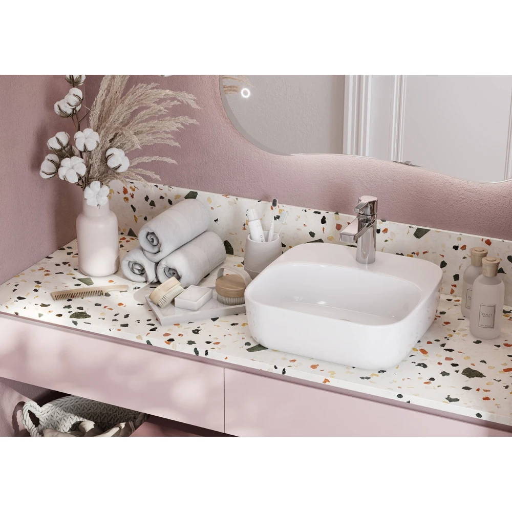 Раковина Santek Одри Soft 420х420 1.WH50.1.709 отверстие под смеситель |