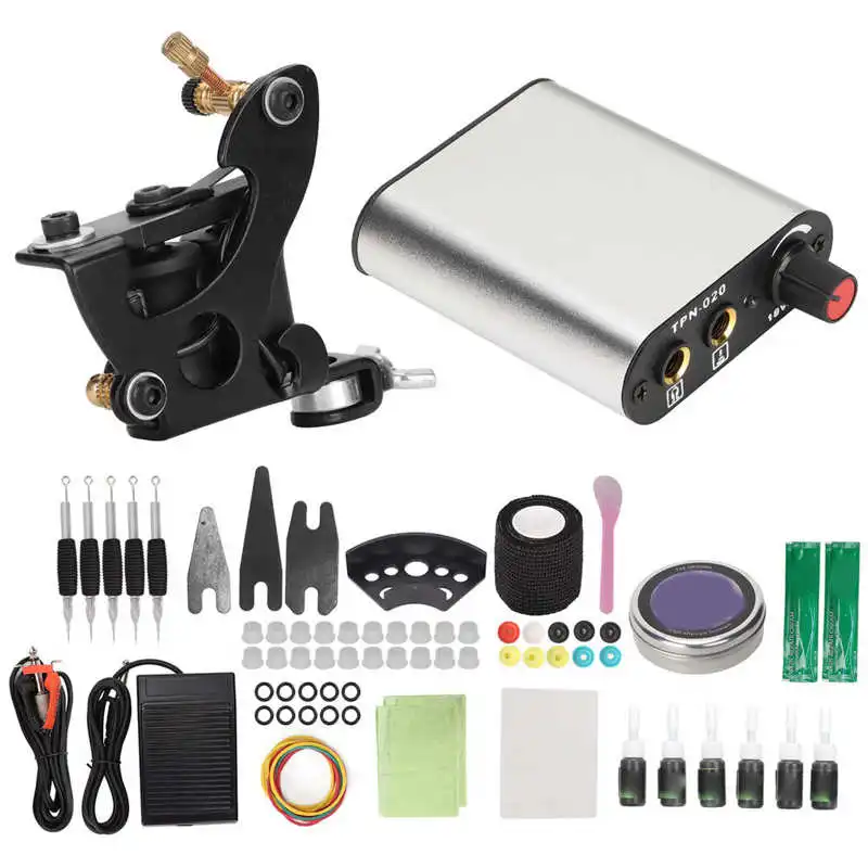 Набор для тату-машинки 8 упаковок мощный мотор с силиконовой катушкой источник