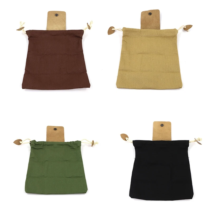 

Bushcraft Bag with Leather,Canvas Fruit Picking Bag for Outdoor Garden&Camping,Storage Bag,Waist Hanging Tool Bag