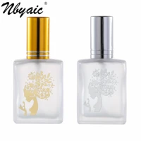 nbyaic 100pcs perfume sub bottle 15ml portable sample perfume spray bottle unique hot stamping silver frosted glass empty bottle
