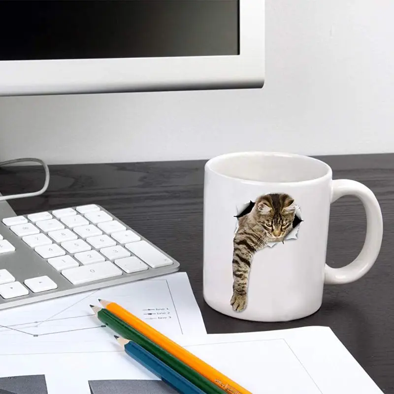 Милая кофейная кружка с кошкой керамические чашки для завтрака 350 мл чашка воды