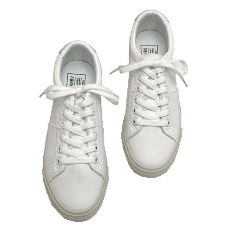 

White Spring White Shoes Female Student Skateboard Shoes Low-Top Breathable Women's Fashion Shoes Flat Shoes