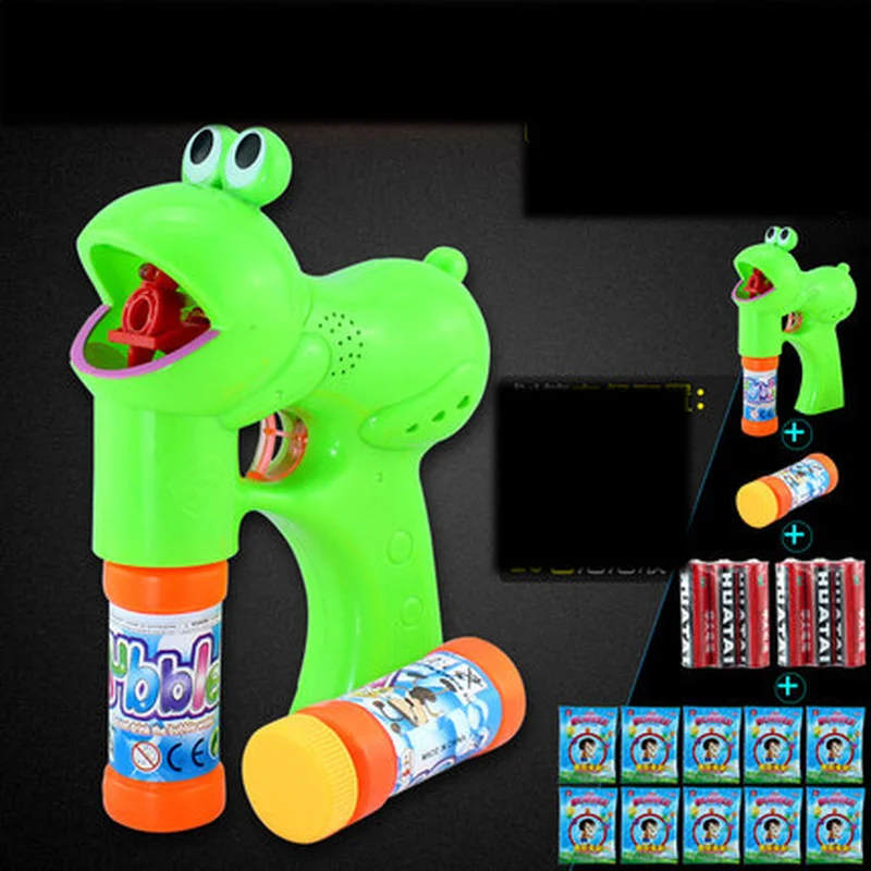 Детский автоматический мультяшный пузырьковый пистолет музыкальная