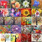 HUACAN раскраска по номеру цветок наборы деревьев Ручная роспись картина по номеру Подсолнух рисунок на холсте украшение дома DIY подарок