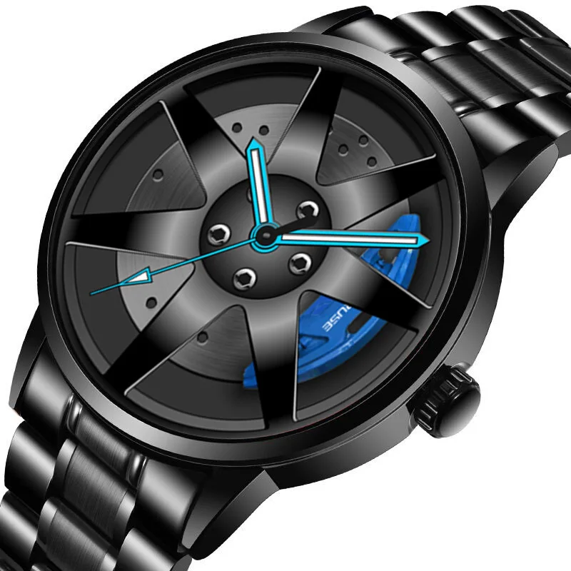 

2021 New Concepts New Wheel Caliper Watch Fashion Men's Watch Women's Steel Band Waterproof Quartz Movement Watch