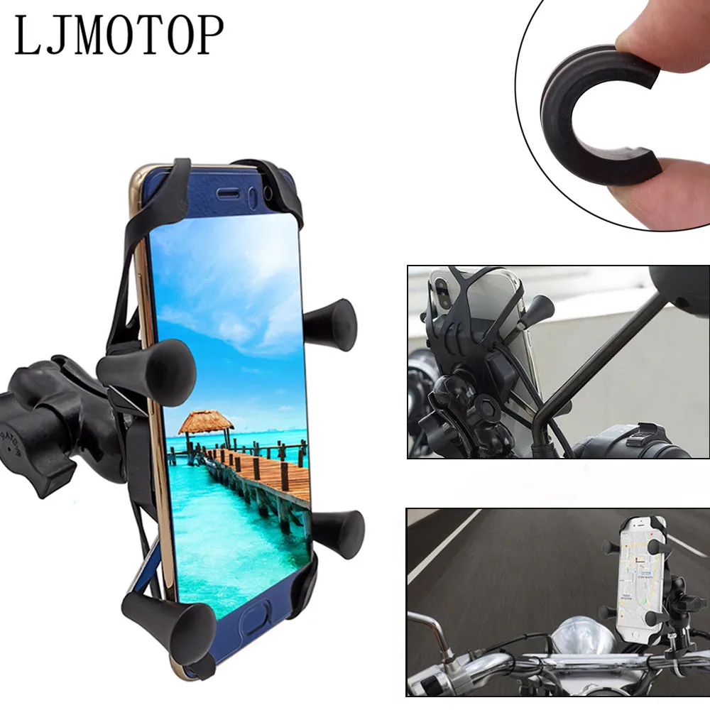 360 Chargeable Motorcycle GPS Phone holder Wired USB Universal Mount For Suzuki BURGMAN 400 GS500E GS X1100F 550M Katana GSX250