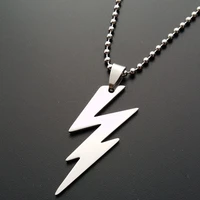 10 stainless steel flash lightning symbol necklace movie character superhero natural weather lightning sign necklace jewelry