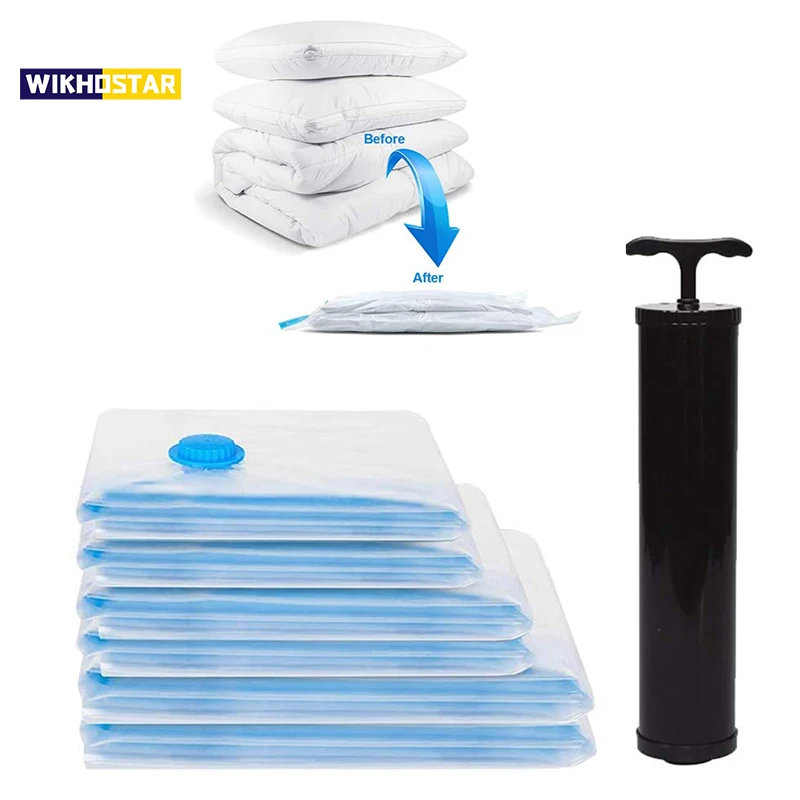 

Vacuum Bag for Clothes Transparent Border Storage Bag Foldable Seal Compressed Travel Saving Bag Clothes Organizer Package