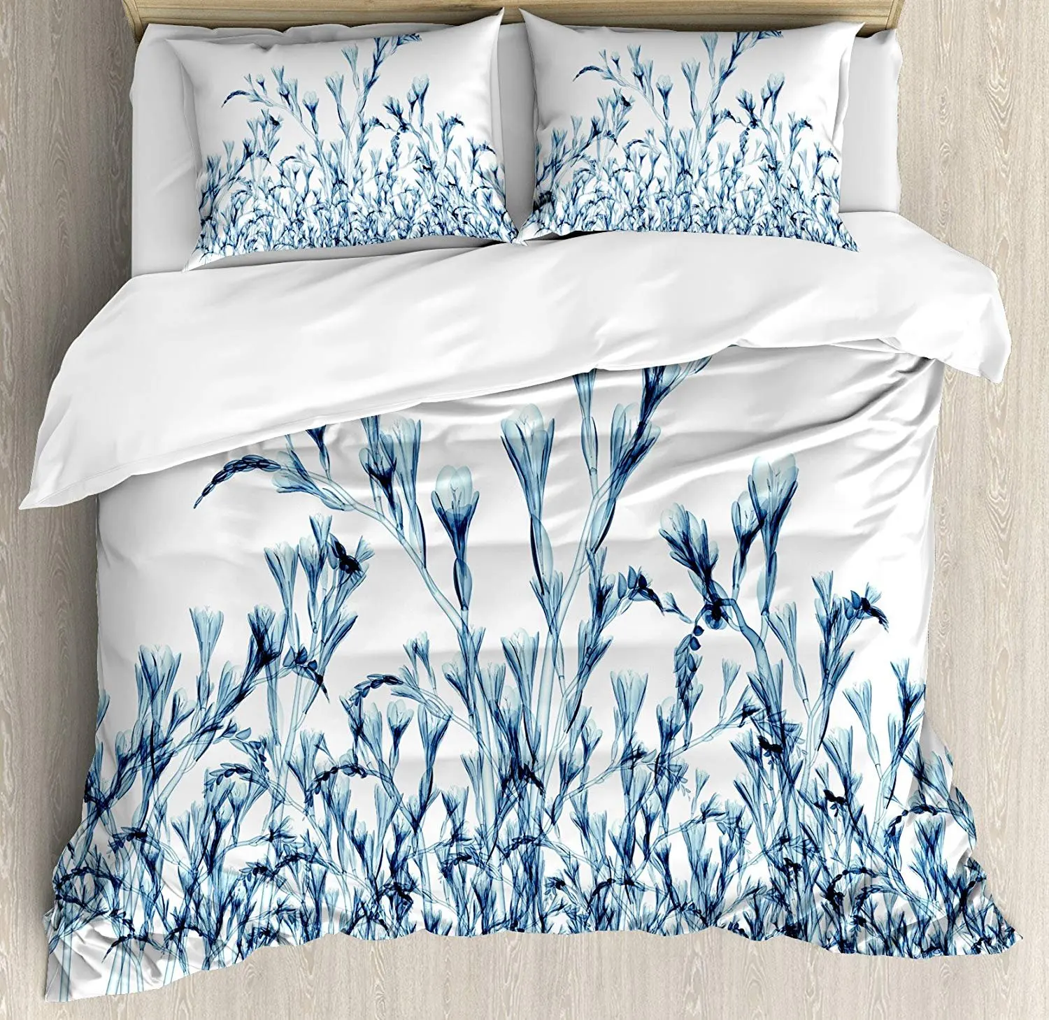 

Flower Bedding Set Various Sized Flowers in Nature Bottom to Top X-ray Creative Artful Duvet Cover Pillowcase Bedclothes Bed Set