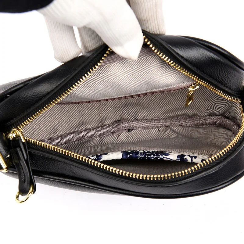 

Women's PU Leather Small Round Shoulder Bag Pure Color Cute Chain Messenger Bag Female Simple Lightweight Shopping Handbags Sac