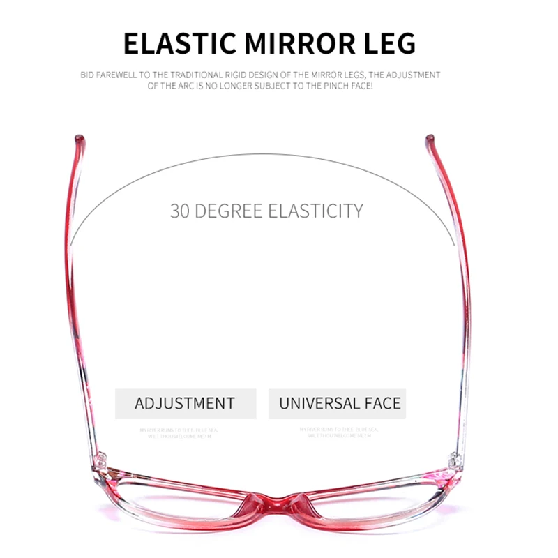 Anti-fatigue HD Reading Glasses Flower Print Mirror Leg Vintage Eyewear For Women Lightweight Cat Eye Eyeglasses Frame | Аксессуары для