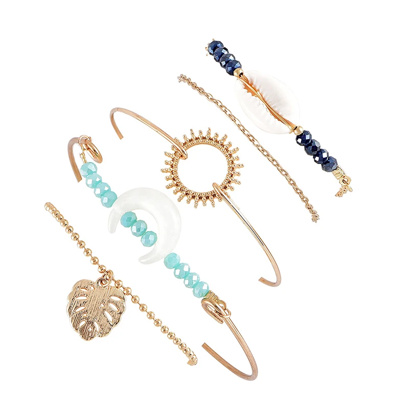 9 стилей женские браслеты модный браслет из бисера луна звезда кристалл лист