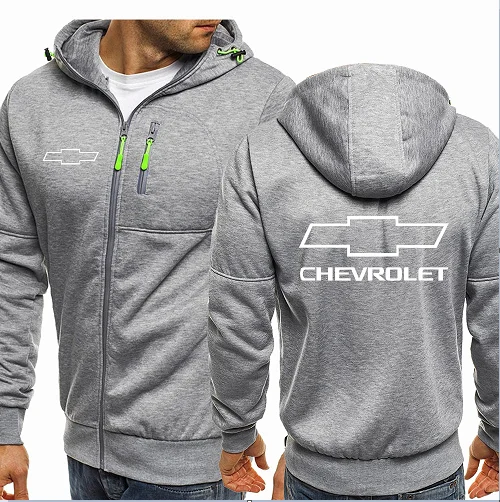 

Hoodies Men Chevrolet Logo Spring and Autumn Print Casual HipHop Harajuku Long Sleeve Hooded Sweatshirts Mens zipper Jacket Clot