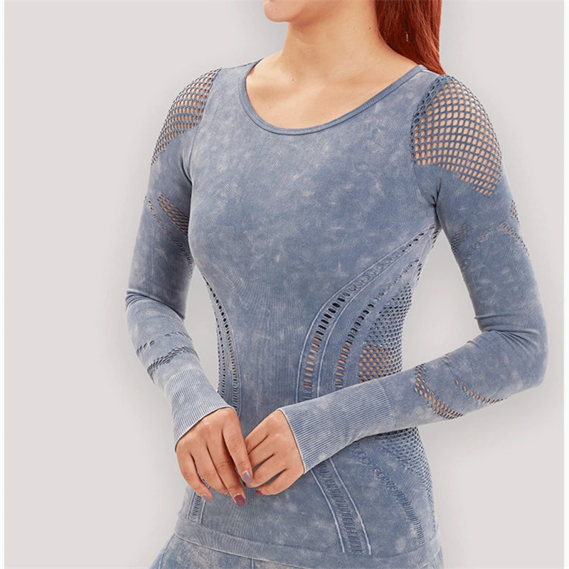 

Women Yoga Seamless Top Super Soft Long Sleeve Shirt Stretchy Workout Tops Sports Wear for Women Gym