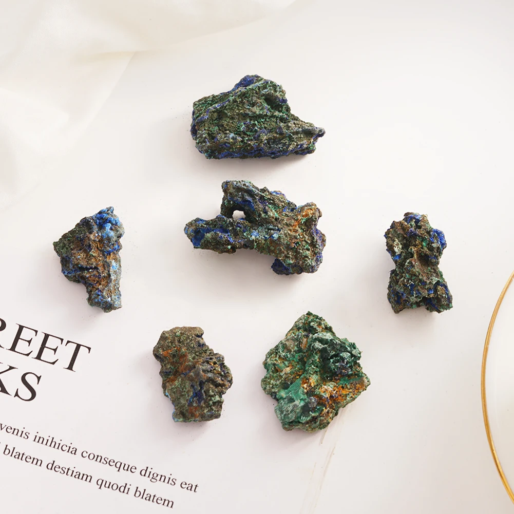 Натуральный азуритовый малахит жеодовый кристалл образец рейки Исцеляющие