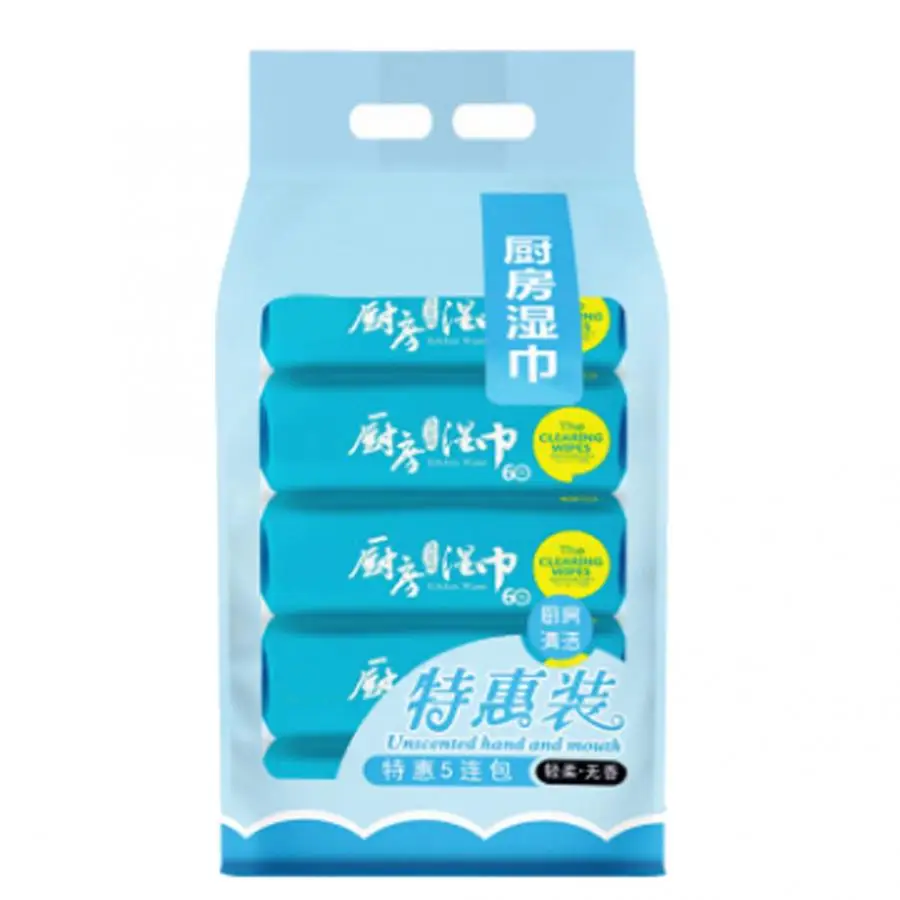 60 листов/упаковка 5 упаковок влажных салфеток вытяжка влажная бумага жирная