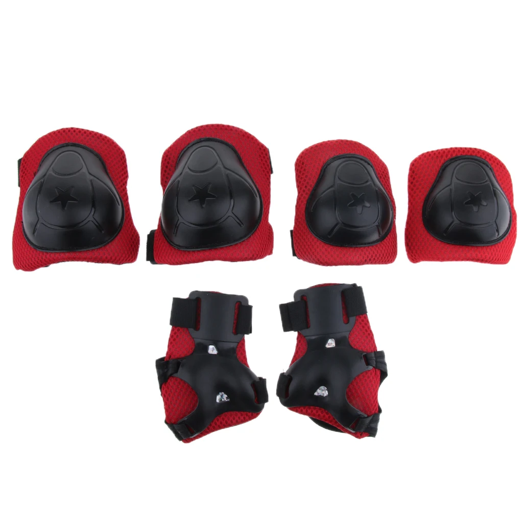 

MagiDeal 6Pcs Kids Elbow Knee Wrist Protective Pads for Skateboard Skating