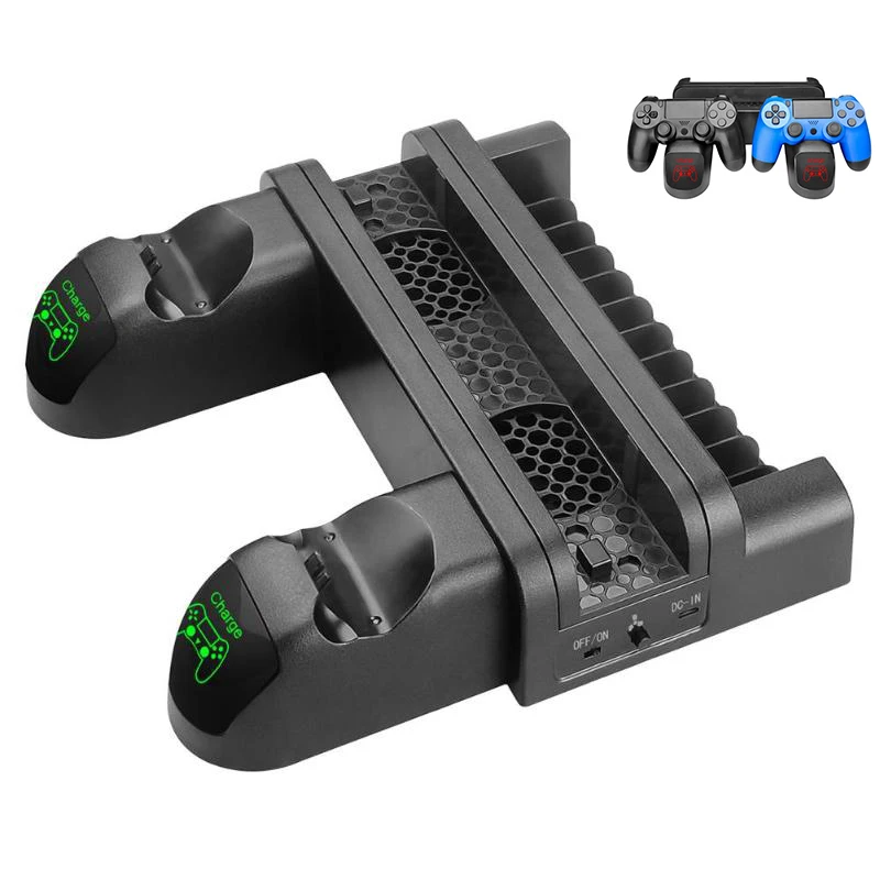 Многофункциональная двойная зарядная станция 3 в 1 док с вентилятором охлаждения