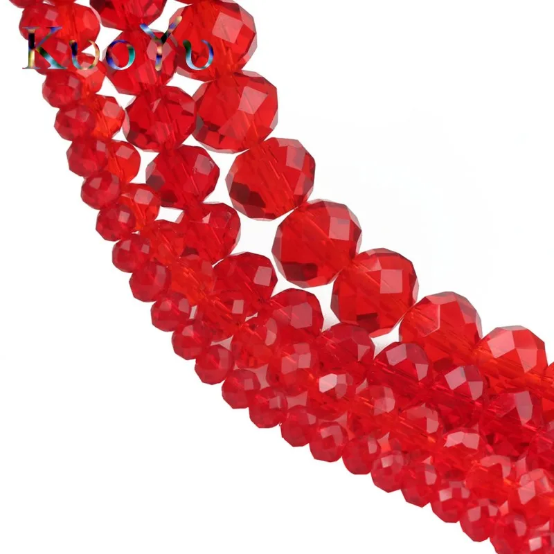 Wholesale Faceted Red Crystal Glass Beads Rondelle Spacer For Jewelry Making 4 6 8 10 12mm 15&quotInches DIY Bracelet Necklace | Украшения