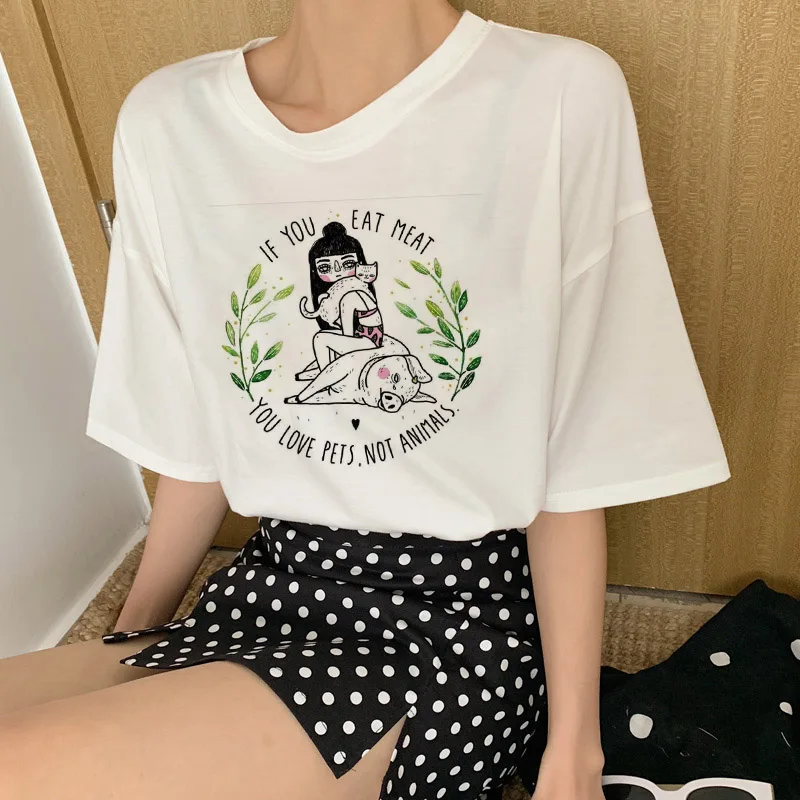 Эффектная женская футболка с надписью «Vegan Love», «Save The Bees», короткий рукав, Ulzzang, винтажная уличная одежда в стиле Харадзюку, графические футболки, топы больших размеров
