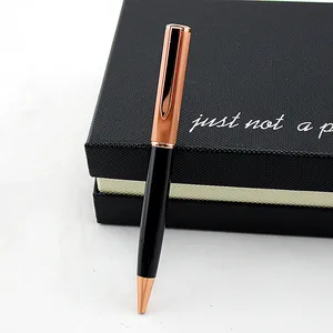Роскошные вращающаяся металлическая шариковая ручка черного цвета и цвета розового золота шариковая ручка стального адвокатского сословия масло ручка шариковая ручка стальная ручка Коммерческая канцелярская для ручка школы офиса