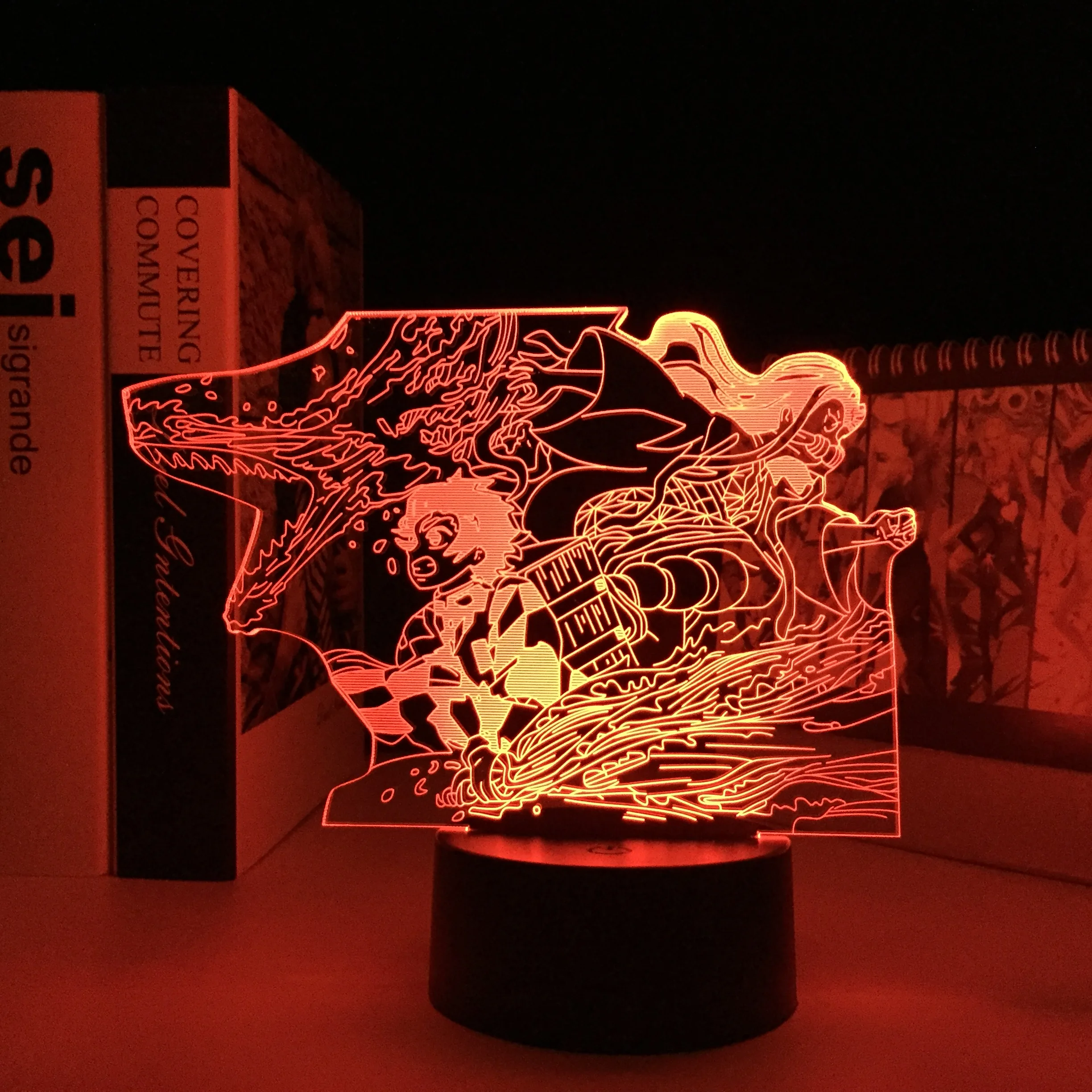Светодиодный ночсветильник в стиле аниме рассекающий демонов лампа виде 3d для